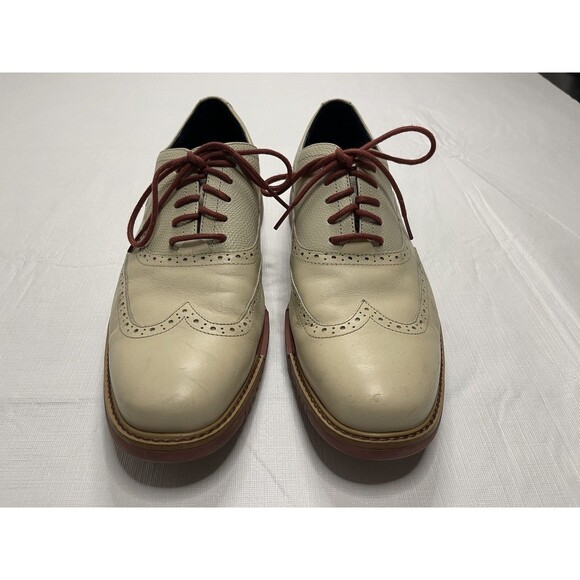Men\'s Cole Haan Great Jones Wingtip Oxford Shoes Size 9.5 Ivory Red C11234 main image 7